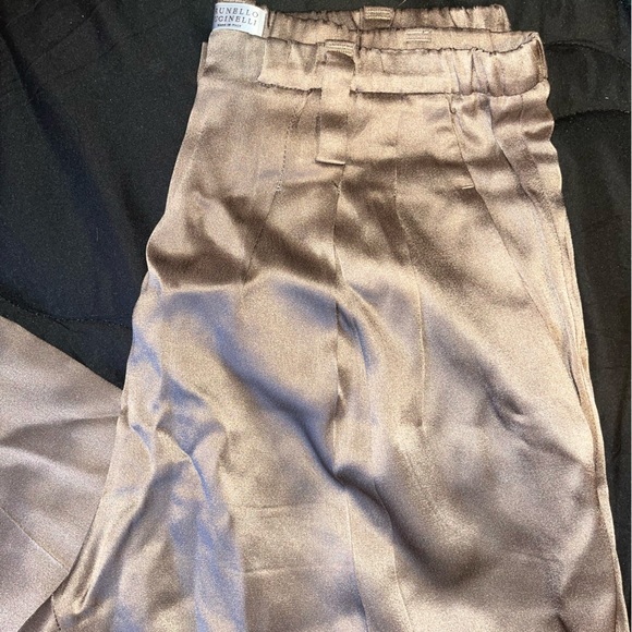 Brunello Cucinelli | Silk Trousers | Brown - Picture 6 of 8